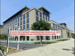 एसजीएस/सीई/आईएसओ प्रमाणित पूर्वनिर्मित इस्पात संरचना Q235 एएसटीएम G30 सामग्री ग्रेड और लंबे समय तक चलने वाली स्थायित्व के लिए